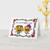 Flirty Waffle Grappige Tekst I Love You Kaart (Gele Bloem)