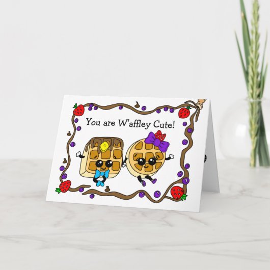 Flirty Waffle Pun Ik Hou Van Jou Kaart (Voorkant)
