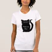 Flirty zwarte kat silhouet t-shirt (Voorkant)