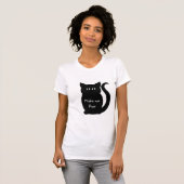 Flirty zwarte kat silhouet t-shirt (Voorkant volledig)