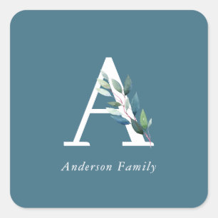 Flitanisch monogram vierkante sticker