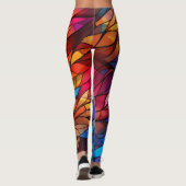 Flitsend Glas in lood, levendige kleuren, kleurrij Leggings (Achterkant)