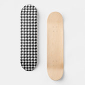 Flitsend houndstooth patroon zwart en wit persoonlijk skateboard (Voorkant)