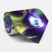 Flitsend Luid Kleurrijke Boho Hippie Fractal Marbl Stropdas (Opgerold)