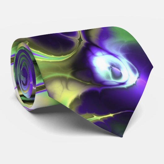 Flitsend Luid Kleurrijke Boho Hippie Fractal Marbl Stropdas (Opgerold)