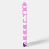 Flitsend roze en Paarse aangepaste monogram Case-Mate iPhone Case (Achterkant / Links)