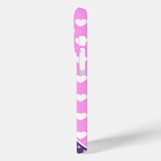 Flitsend roze en Paarse aangepaste monogram Case-Mate iPhone Case (Achterkant / Links)