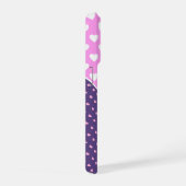 Flitsend roze en Paarse aangepaste monogram iPhone Hoesje (Rechterkant)
