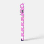 Flitsend roze en Paarse aangepaste monogram iPhone Hoesje (Linkerkant)