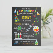 Flitsende Gender Neutrale Mad Science Feest Kaart (Staand voorkant)