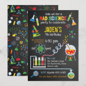 Flitsende Gender Neutrale Mad Science Feest Kaart (Voorkant / Achterkant)