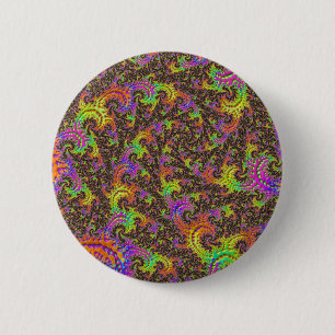 Flitsende Kleurrijke Spiraal Abstracte Digitale Fr Ronde Button 5,7 Cm