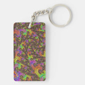 Flitsende Kleurrijke Spiraal Abstracte Digitale Fr Sleutelhanger (achterkant)