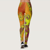 Flitsende Levendige Spiraal Fractale Funky Abstrac Leggings (Achterkant)