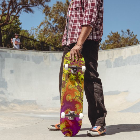 Flitsende Levendige Spiraal Fractale Funky Abstrac Persoonlijk Skateboard (Buiten 2)