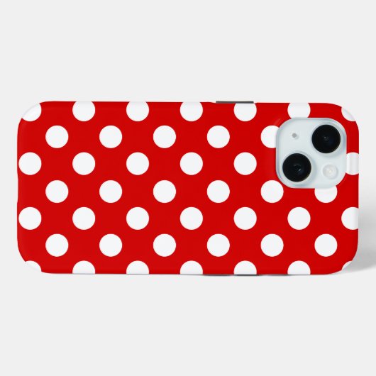 Flitsende rood met vrouwelijke witte polka dot pat Case-Mate iPhone case (Achterkant (horizontaal))