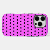 Flitsende Roze En Zwarte Hartjes Patroon Case-Mate iPhone Case (Achterkant (horizontaal))