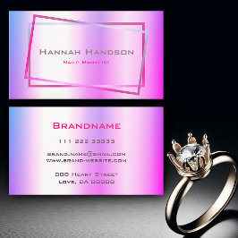 Flitsende roze Paarse holografisch ontwerp trendy  Visitekaartje