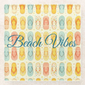 Flitsende Teenslippers Glazen Onderzetter (Voorkant)