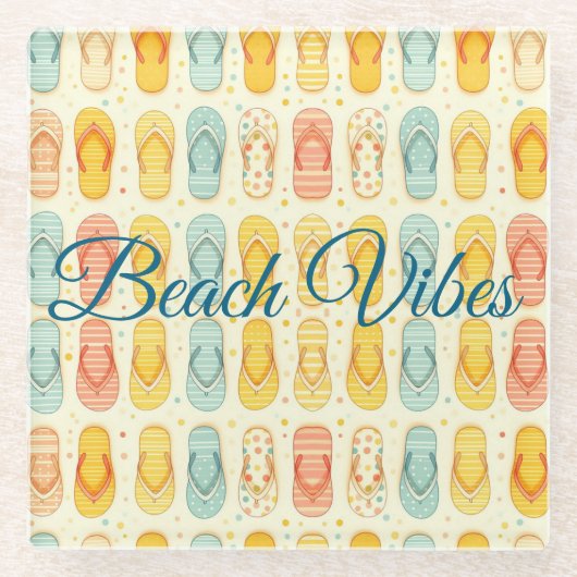 Flitsende Teenslippers Glazen Onderzetter (Voorkant)