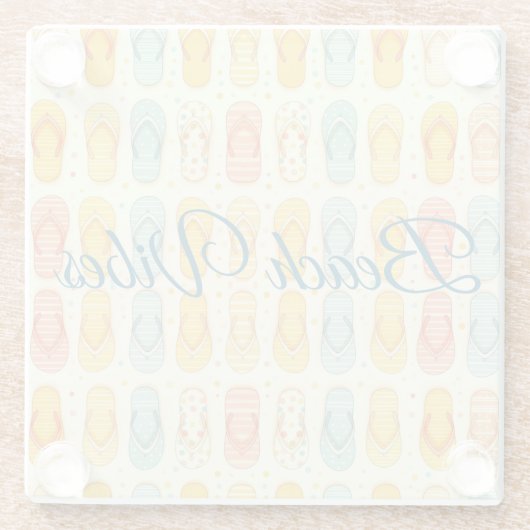 Flitsende Teenslippers Glazen Onderzetter (Achterkant)