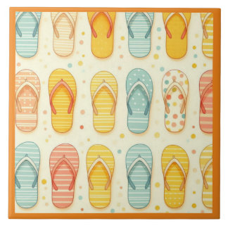 Flitsende teenslippers tegeltje