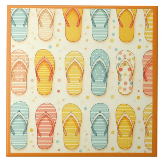 Flitsende Teenslippers Tegeltje (Voorkant)