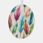 flitsende veren glas ornament (Voorkant Rechts)