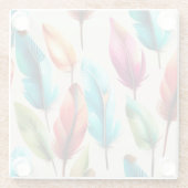 flitsende veren glazen onderzetter (Achterkant)