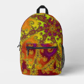 Flitsende Vibrant Spiral Fractal Funky Abstracte K Bedrukte Rugzak (Voorkant)