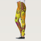 Flitsende Vibrant Spiral Fractal Funky Abstracte K Leggings (Links)