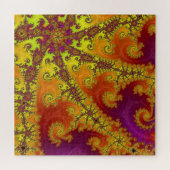 Flitsende Vibrant Spiral Fractal Funky Abstracte K Legpuzzel (Horizontaal)