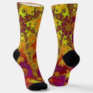 Flitsende Vibrant Spiral Fractal Funky Abstracte K Sokken