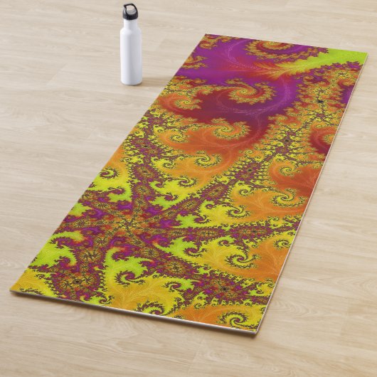 Flitsende Vibrant Spiral Fractal Funky Abstracte K Yogamat (In situ)
