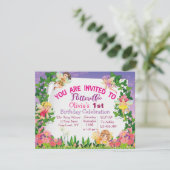 Flitteriffic Pink Magical Fairy Land 1st Birthday Kaart (Staand voorkant)