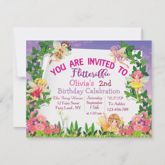 Flitteriffic Roze Magische Sprookjesland 2e verjaa Kaart (Voorkant)