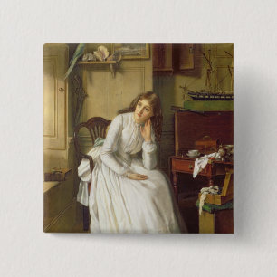 Flo Dombey in Kapitein Cuttle's Parlor Vierkante Button 5,1 Cm