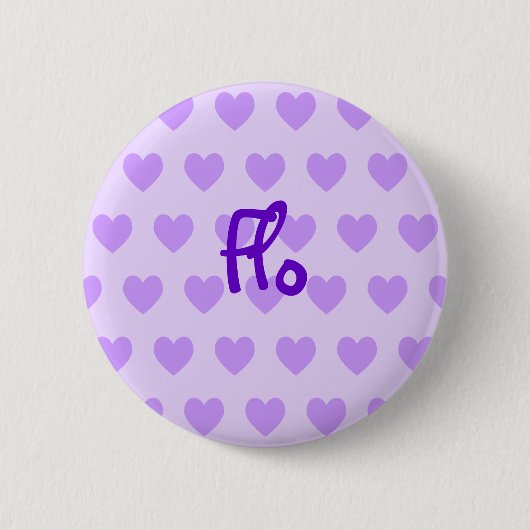Flo in Paars Ronde Button 5,7 Cm (Voorkant)