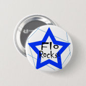 Flo Rocks-toets Ronde Button 5,7 Cm (Voorkant /achterkant)