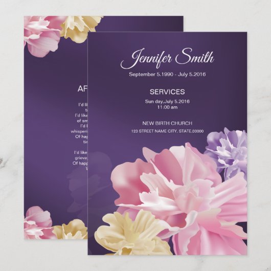 Floal Funeral Kaart (Voorkant / Achterkant)