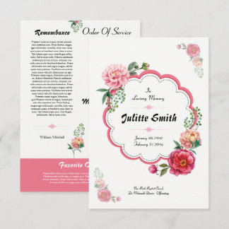 Floal Funeral Program Flyer Kaart