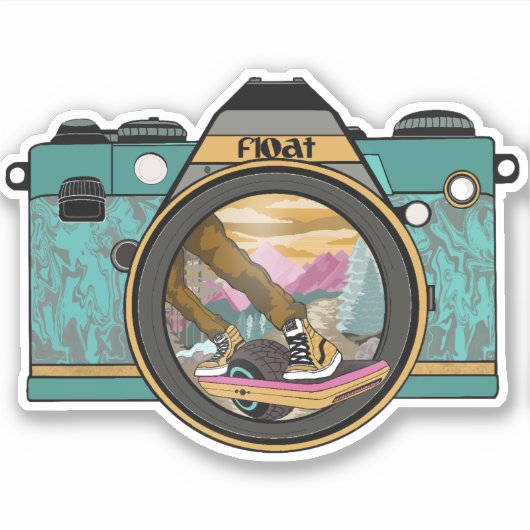 Float Camera Trippy Sticker (Voorkant)