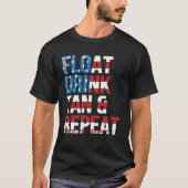 Float Drink Tan Herhaal Zomer Strand Vakantie Vint T-shirt (Voorkant)