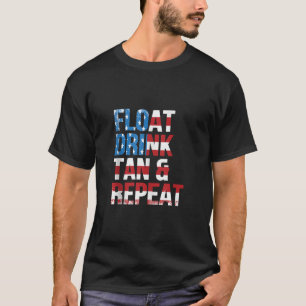 Float Drink Tan Herhaal Zomer Strand Vakantie Vint T-shirt