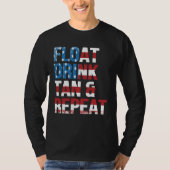 Float Drink Tan Repeat Summer Beach Vacation Vinta T-shirt (Voorkant)
