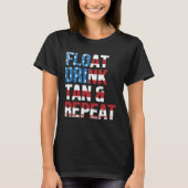 Float Drink Tan Repeat Summer Beach Vacation Vinta T-shirt (Voorkant)