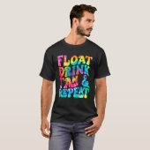 Float Drink Tan & Repeat Summer Vacation Beach Swi T-shirt (Voorkant volledig)