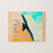 "Float" Een gestileerde vogel zweeft over aquarel Legpuzzel (Horizontaal)
