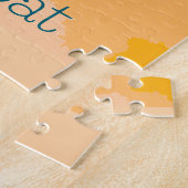 "Float" Een gestileerde vogel zweeft over aquarel Legpuzzel (Zijkant)