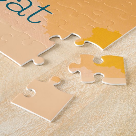 "Float" Een gestileerde vogel zweeft over aquarel Legpuzzel (Zijkant)